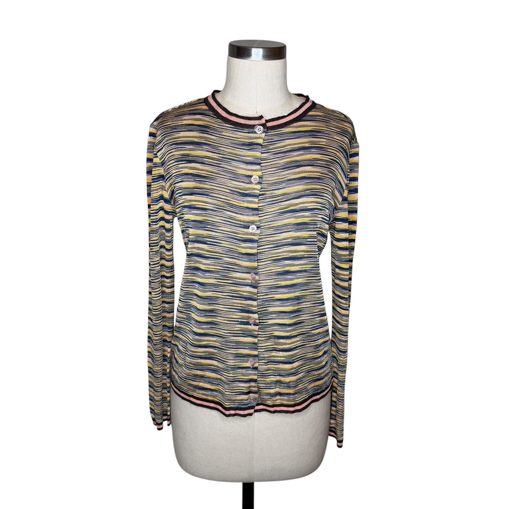 MISSONI Space Dye Multicolor Cardigan Sweater Women's Size Medium‎ Button Front